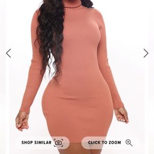 A Bone To Pick Ribbed Mini Dress - Rust